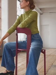 Mittelblau - Jeans mit weitem Bein und Zopfdetail aus 100 % Baumwolle - Bild 3 von 9