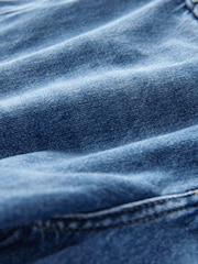 Mittelblau - Jeans mit weitem Bein und Zopfdetail aus 100 % Baumwolle - Bild 9 von 9