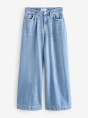 Mid Blue Palazzo Wide Leg 100% Cotton Jeans - Image 6 of 8