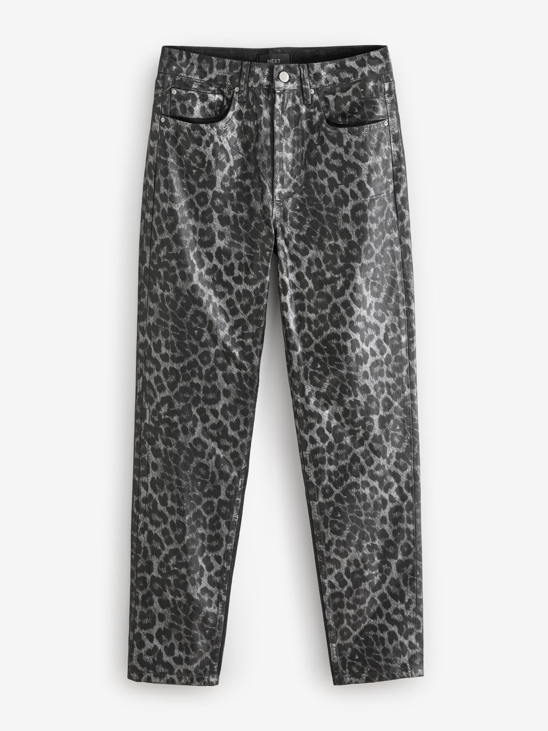 Buy Metallic Leopard Print 100% Cotton Printed Straight Leg Jeans from Next  Luxembourg