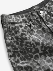 Metallic Leopard Print 100% Cotton Printed Straight Leg Jeans - Image 7 of 8
