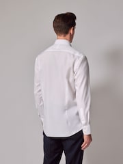 Hawes & Curtis Slim Fit 110 Year Anniversary 100% Cotton White Shirt With Embroidered Cuff - Image 2 of 6