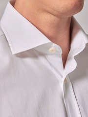 Hawes & Curtis Slim Fit 110 Year Anniversary 100% Cotton White Shirt With Embroidered Cuff - Image 2 of 5