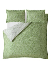 Orla Kiely Basil Green Criss Cross Stem Duvet Cover and Pillowcase 100% Cotton Set - Image 5 of 8
