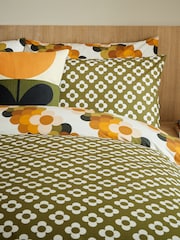 Orla Kiely Set of 2 Multi Retro Flower Stripe 100% Cotton Pillowcases - Image 1 of 6
