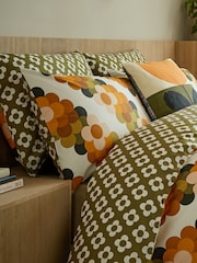 Orla Kiely Set of 2 Multi Retro Flower Stripe 100% Cotton Pillowcases - Image 2 of 6