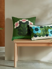 وسادة كرسي قطن 100% بتصميم مخطط مزيّن بزهور كلاسيكية من Orla Kiely - صورة 1 من 2