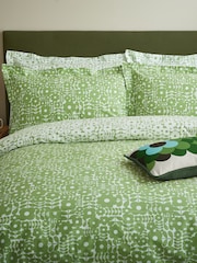 Orla Kiely Set of 2 Basil Green Criss Cross Stem Pillowcases - Image 1 of 5