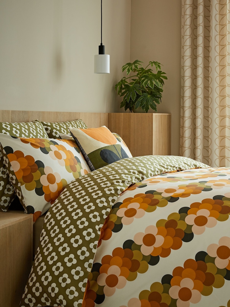 Orla Kiely Multi Retro Flower Stripe Duvet Cover and Pillowcase 100% Cotton Set - Image 2 of 7