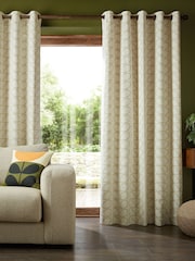 Orla Kiely Natural Linear Stem Eyelet Curtains - Image 1 of 3