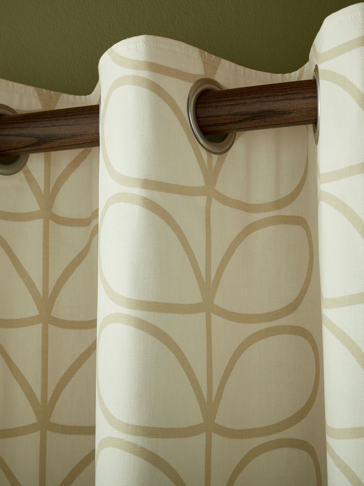 Orla Kiely Natural Linear Stem Eyelet Curtains - Image 2 of 3