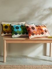 Подушка в полоску с цветочным принтом в стиле ретро Orla Kiely 100 - Изображение 2 из 3