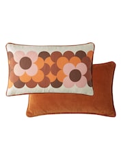 Подушка в полоску с цветочным принтом в стиле ретро Orla Kiely 100 - Изображение 3 из 3