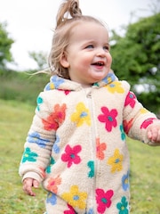 Frugi Flowers Cosy Snuggle Suit Cream All-In-One - Imagen 1 de 8
