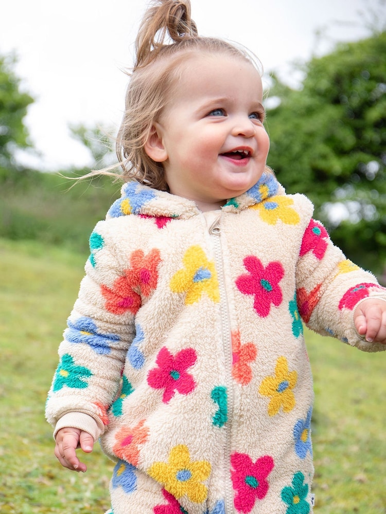 Frugi Flowers Cosy Snuggle Suit Cream All-In-One - Imagen 1 de 8