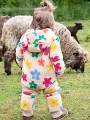 Frugi Flowers Cosy Snuggle Suit Cream All-In-One - Imagen 2 de 8
