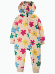 Frugi Flowers Cosy Snuggle Suit Cream All-In-One - Imagen 3 de 8