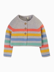 Frugi Grey Marl Striped Cardigan - Imagen 1 de 5