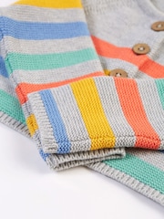 Frugi Grey Marl Striped Cardigan - Imagen 3 de 5