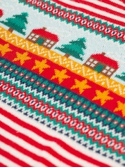 Frugi Unisex Red Knitted Christmas Romper - Imagen 4 de 5