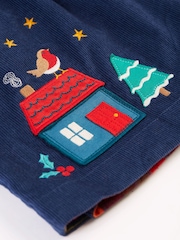 Frugi Girls Blue Reversible Corduroy Dress - Image 5 of 6