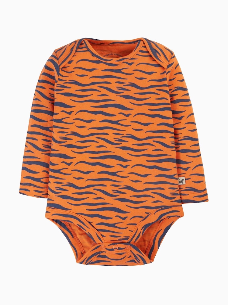 Frugi Striped Tiger Bodies 2 Pack - Image 2 of 5