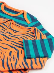 Frugi Striped Tiger Bodies 2 Pack - Image 4 of 5