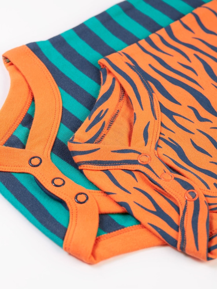 Frugi Striped Tiger Bodies 2 Pack - Image 5 of 5
