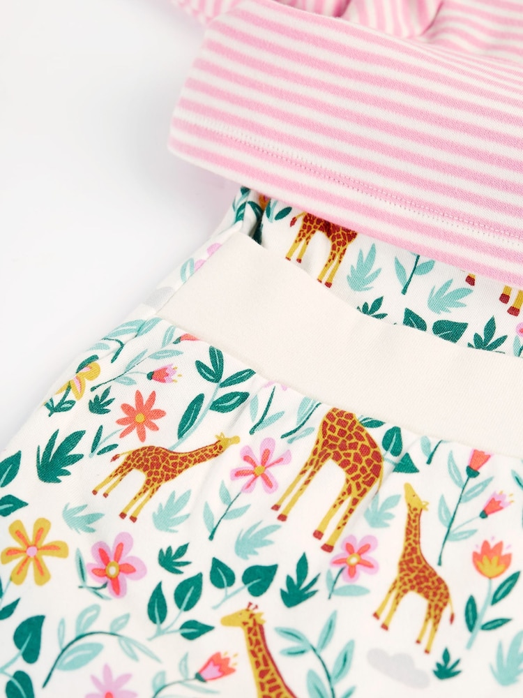 Frugi Girls Pink Stripe Easy Dressing Babygrow - Image 5 of 5