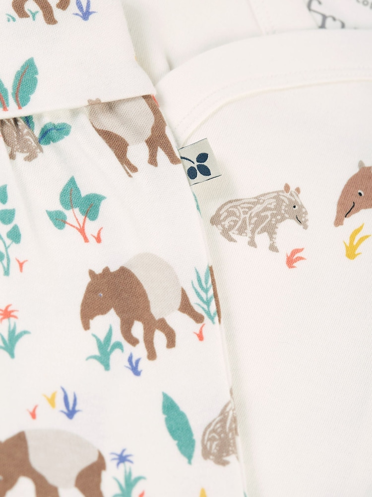 Frugi Baby Animal Print White Outfit Set - Imagen 5 de 5