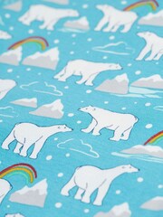 Frugi Unisex Blue Easy Dressing Printed Polar Bear Babygrow - Image 2 of 6