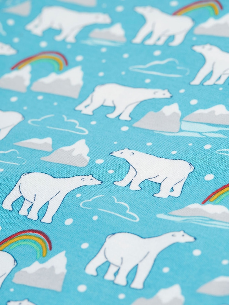 Frugi Unisex Blue Easy Dressing Printed Polar Bear Babygrow - Image 2 of 6