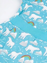 Frugi Unisex Blue Easy Dressing Printed Polar Bear Babygrow - Image 3 of 6