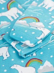 Frugi Unisex Blue Easy Dressing Printed Polar Bear Babygrow - Image 4 of 6