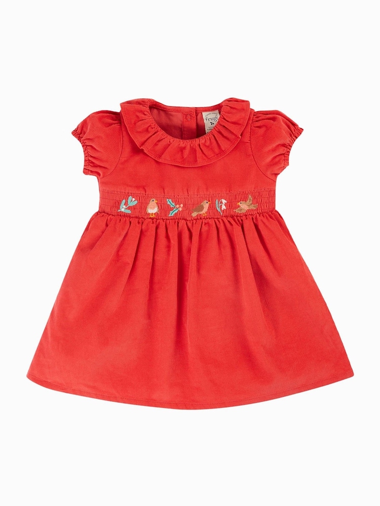 Frugi Red Embroided Party Dress - Image 2 of 5 Frugi Red Embroided Party Dress - Image 2 of 5