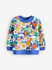 Frugi Blue All Over Flowers Easy On Printed Jumper - Imagen 1 de 1