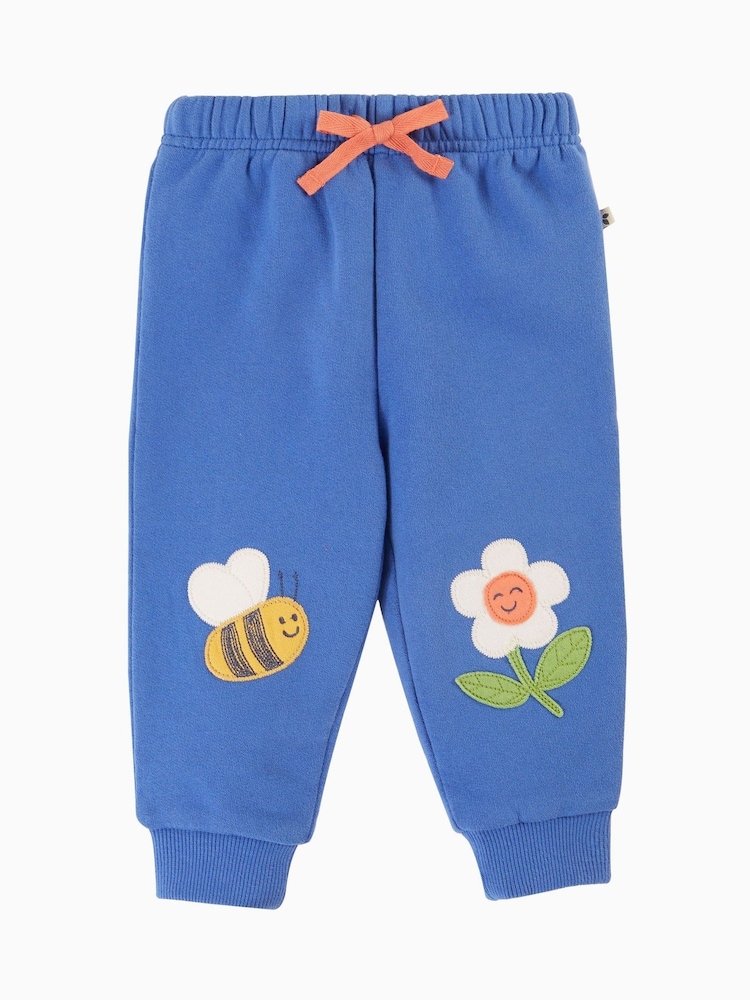 Frugi Blue Flower Bee Knee Patch Crawlers - Image 1 of 5 Frugi Blue Flower Bee Knee Patch Crawlers - Image 1 of 5