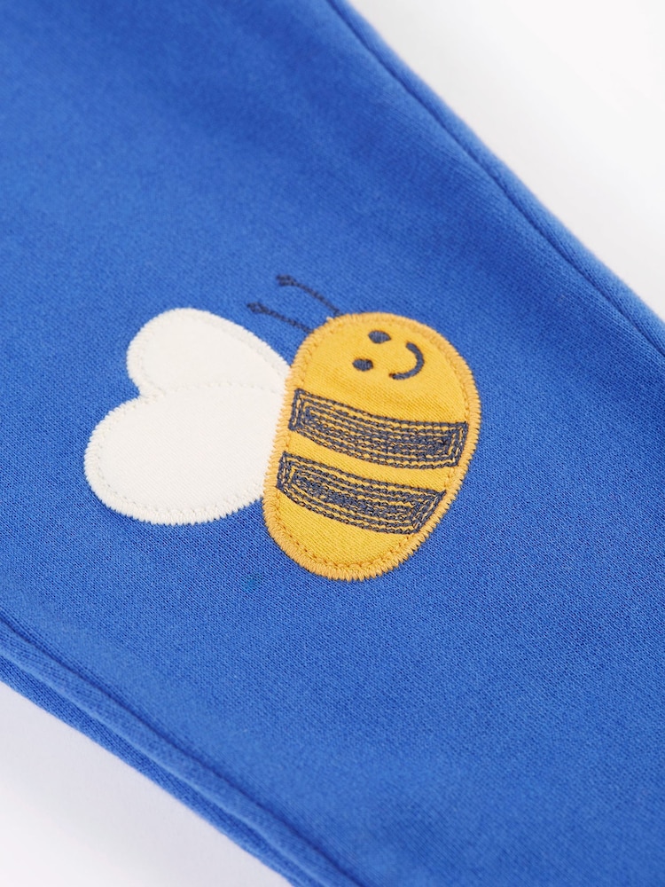 Frugi Blue Flower Bee Knee Patch Crawlers - Image 5 of 5 Frugi Blue Flower Bee Knee Patch Crawlers - Image 5 of 5