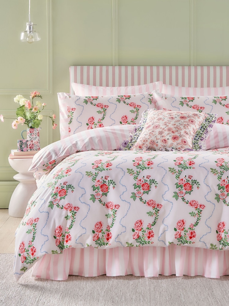 Cath Kidston Pink Flutter Duvet Cover and Pillowcase 100% Cotton Set - Image 1 of 8