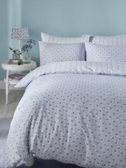 Cath Kidston Blue Ticking Stripe Duvet Cover and Pillowcase 100% Cotton Set - Image 2 of 8