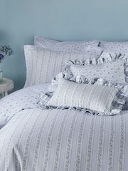 Cath Kidston Blue Ticking Stripe Duvet Cover and Pillowcase 100% Cotton Set - Image 3 of 8