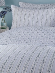 Cath Kidston Blue Ticking Stripe Duvet Cover and Pillowcase 100% Cotton Set - Image 4 of 8