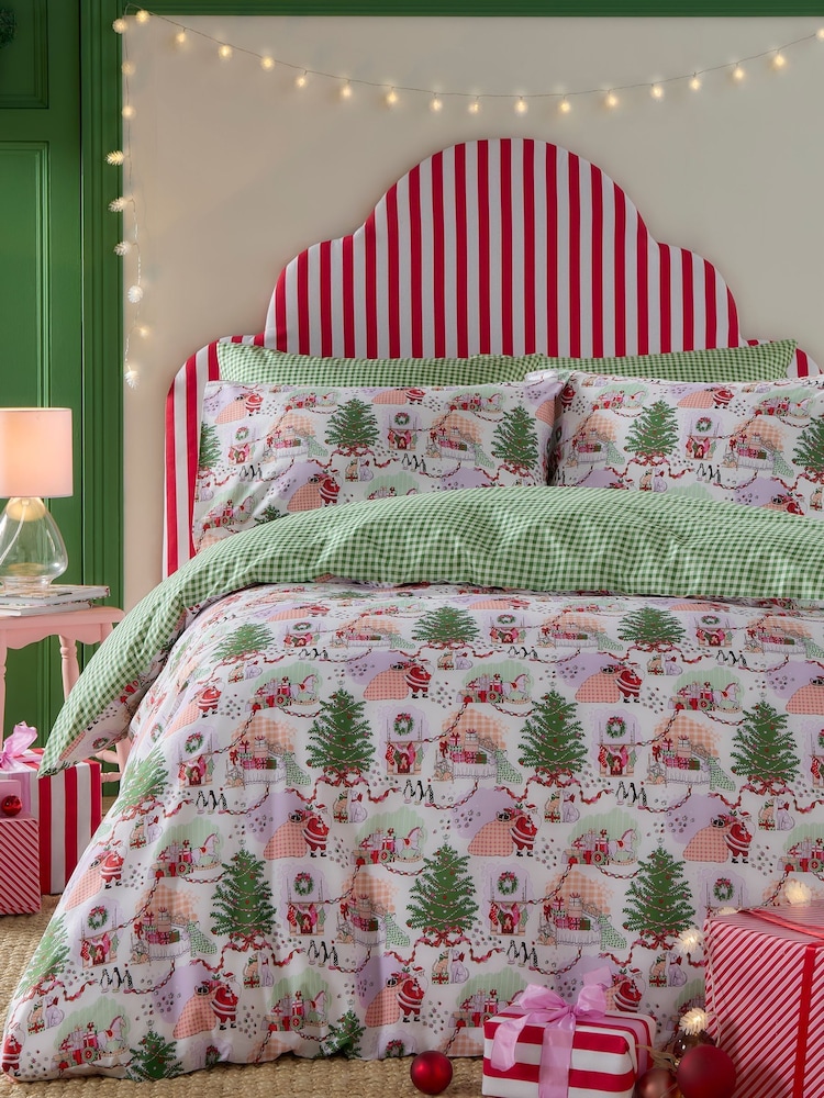 Cath Kidston Multi Dolls House Duvet Cover and Pillowcase 100% Cotton Set - Image 1 of 7 Cath Kidston Multi Dolls House Duvet Cover and Pillowcase 100% Cotton Set - Image 1 of 7