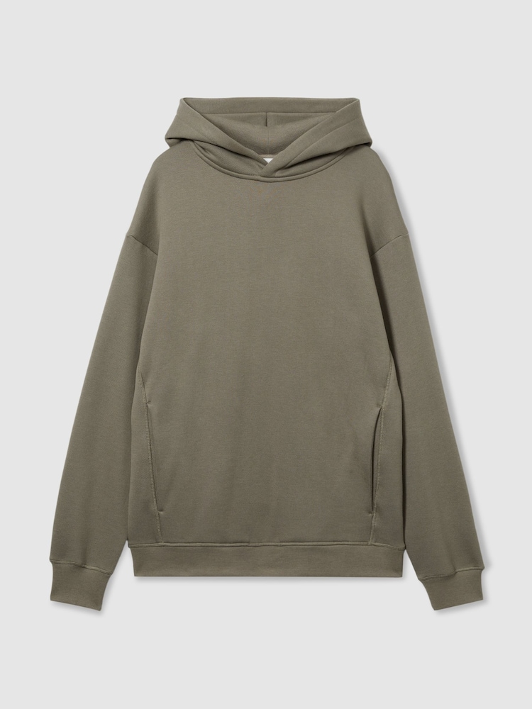 LES 100 CIEL Khaki Reiss | Les 100 Ciels Modal-Blend Jersey Hoodie - Image 2 of 6