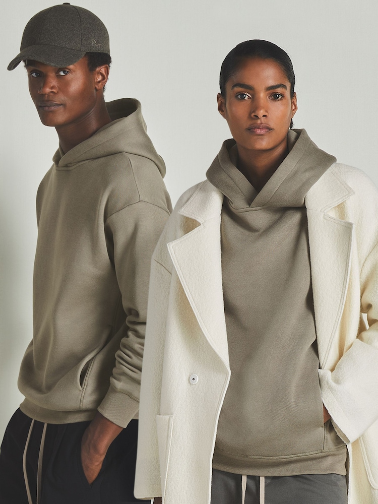 LES 100 CIEL Khaki Reiss | Les 100 Ciels Modal-Blend Jersey Hoodie - Image 6 of 6