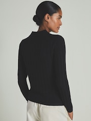 LES 100 CIEL Black Reiss | Les 100 Ciels Wool and Silk Polo Shirt - Image 4 of 5
