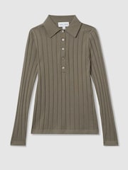 LES 100 CIEL Dark Mink Reiss | Les 100 Ciels Wool and Silk Polo Shirt - Image 2 of 6