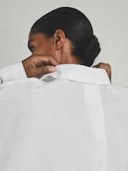Reiss White Vero Reiss | Les 100 Ciels Cotton-Blend Poplin Shirt - Image 5 of 7