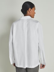 Reiss White Vero Reiss | Les 100 Ciels Cotton-Blend Poplin Shirt - Image 6 of 7