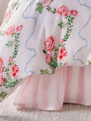 Cath Kidston Pink Flutter Valance Fitted 100% Cotton Sheet - Image 2 of 2